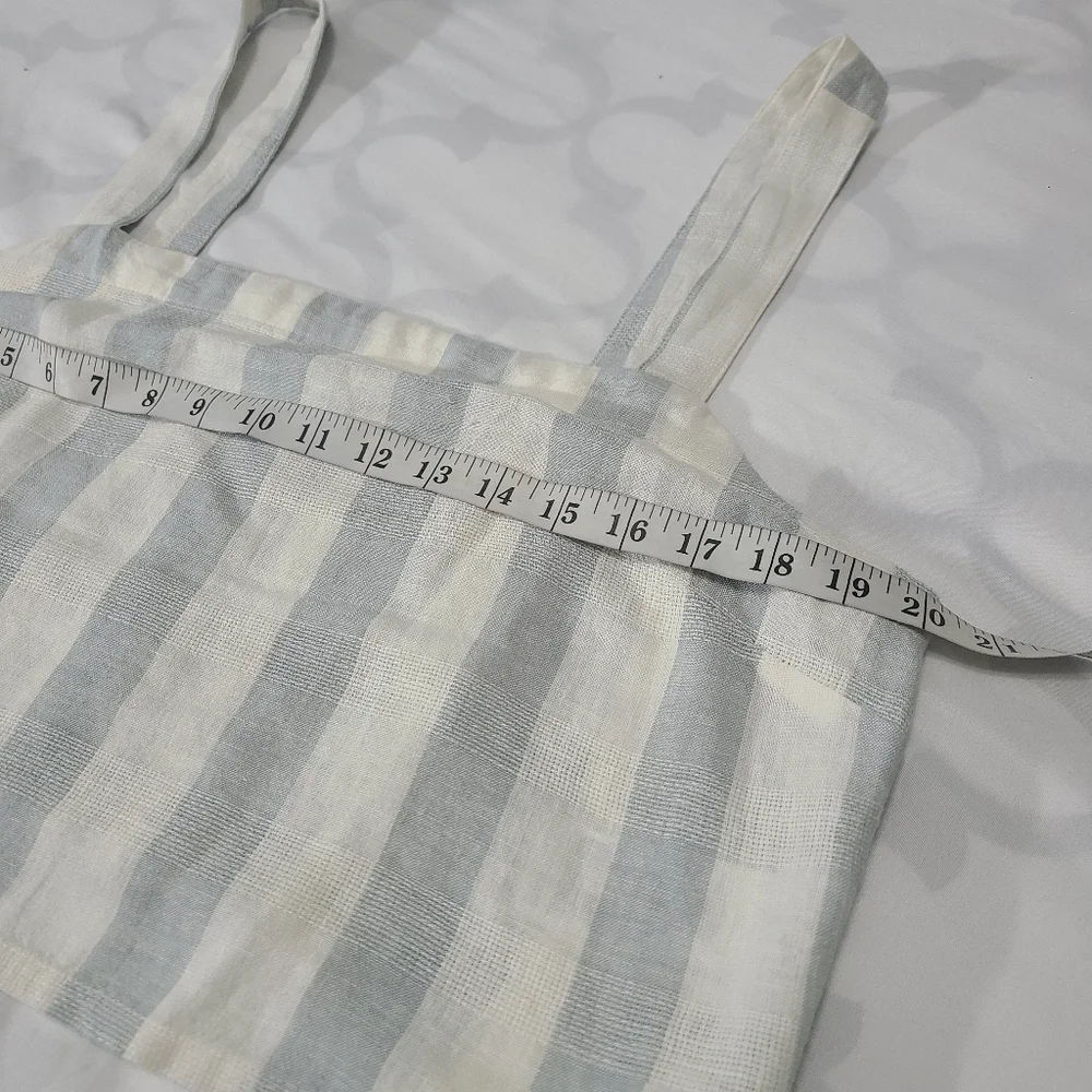Madewell Linen Blend‎ Abbie Crop Top in Stripe NWOT Size XLarge